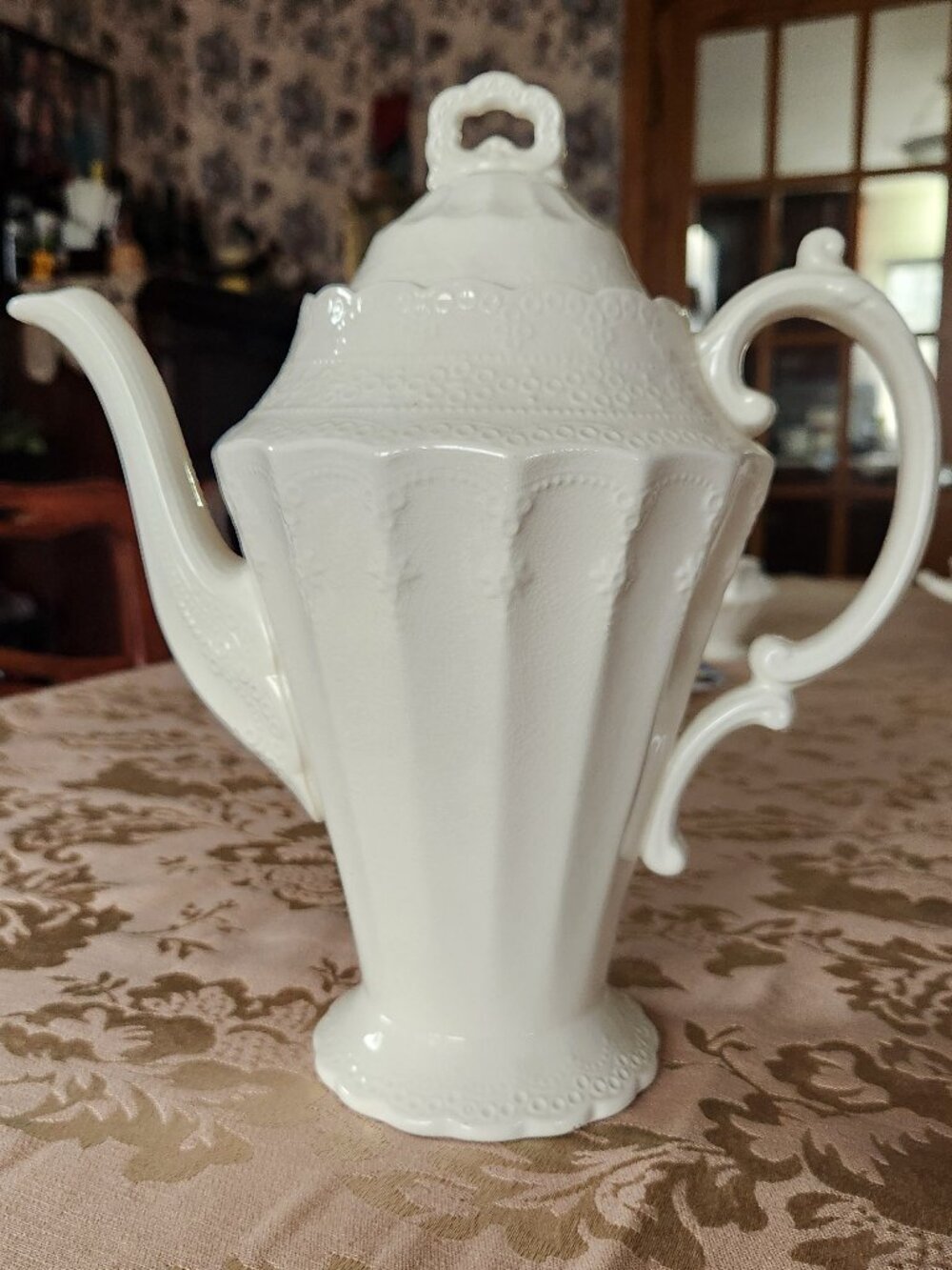 Spode Jewel Lidded Coffee Pot Copeland Made in England Rare Discontinued 8" Vtg